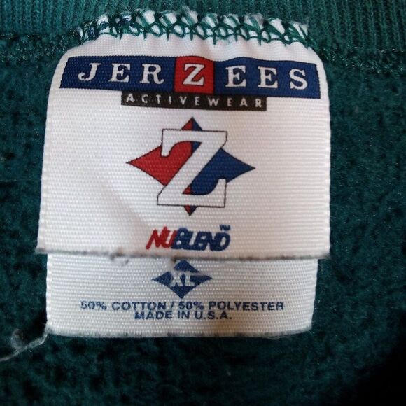 Vintage JERZEES Blank Crewneck Sweatshirt Teal - Picture 3 of 5